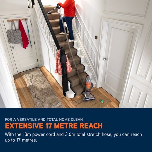 Vax Air Stretch U85-AS-Be Upright Vacuum Cleaner - Annotation - 17 metre reach